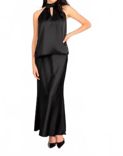Lavender Brown Lilian Midi Skirt In Black