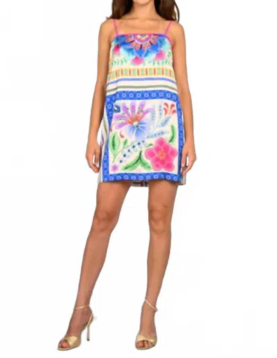 Lavender Brown Melany Mini Dress In Blue Multi