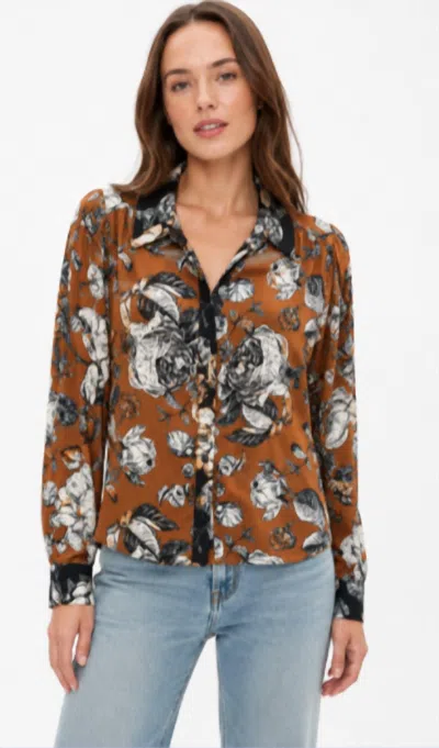 Lavender Brown Paola Top In Rust/black In Multi