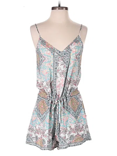 Pre-owned Lavender Brown Romper In Teal