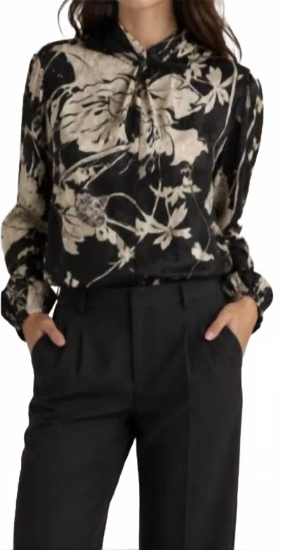 Lavender Brown Rosalee Top In Black/cream