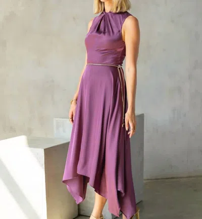 Lavender Brown Saige Dress In Dusty Orchid In Multi