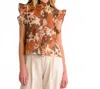 Lavender Brown Sarai Top In Taupe/brown In Brown