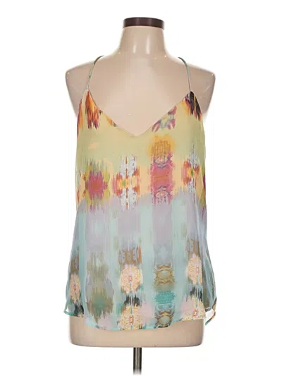 Pre-owned Lavender Brown Sleeveless Blouse In Green
