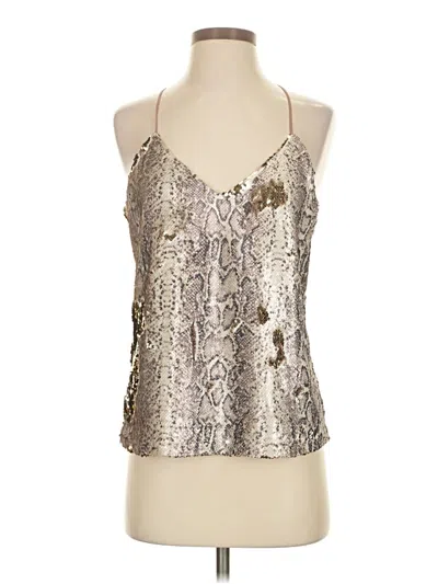 Pre-owned Lavender Brown Sleeveless Blouse In Silver
