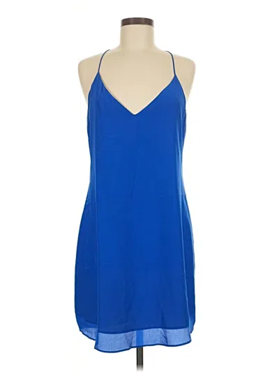 Pre-owned Lavender Brown Sleeveless Silk Top Blue Halter Neckline Tops