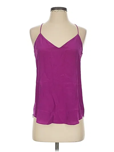 Pre-owned Lavender Brown Sleeveless Silk Top Purple Halter Neckline Tops