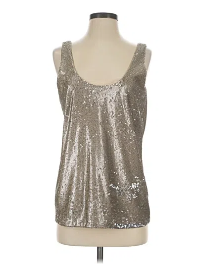 Pre-owned Lavender Brown Sleeveless Top Silver Scoop Neck Tops