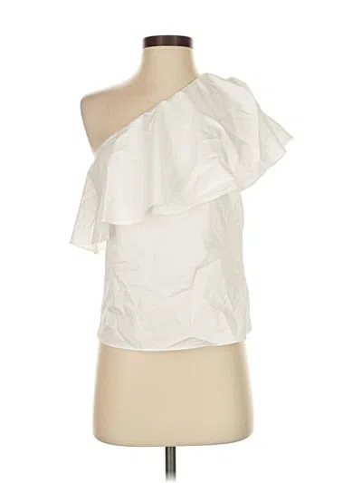 Pre-owned Lavender Brown Tank Top Ivory One Shoulder Neckline Tops In White