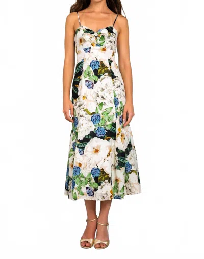 Lavender Brown Tayla Midi Dress In Green/nude In Multi