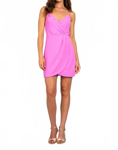 Lavender Brown Tegan Mini Dress In Bright Peony In Pink