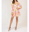 Lavender Brown Vienna Dress In Peach Multi In Orange