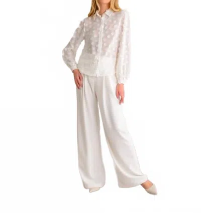 Lavender Brown Violet Top In Ivory In Multi