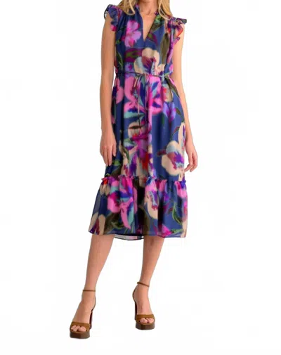 Lavender Brown Women's Theodora Dress In Blue Floral In Multi