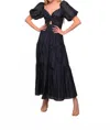 Lavender Brown Zoie Maxi Dress In Ink Navy In Black