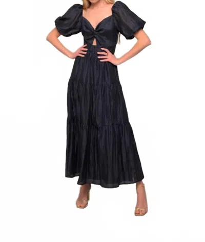 Lavender Brown Zoie Maxi Dress In Ink Navy In Black