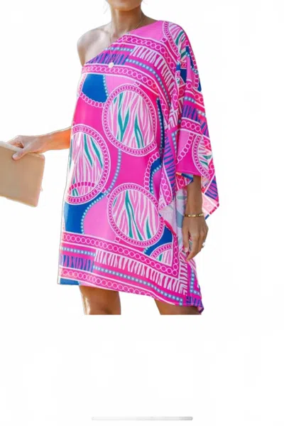 Lavender J Relax Fit One Shoulder Dress In Fuschia In Pink