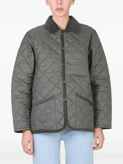 Lavenham Grey Quilted Shirt Collar Jacket In Gray