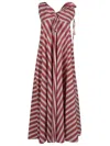 Lavi Cotton Blend Long Dress In Red