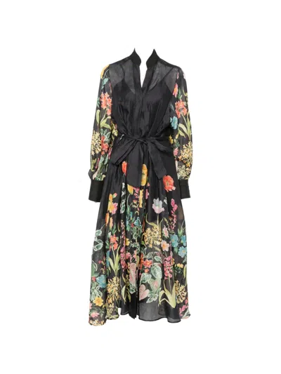 Lavi Couture Artemisia Belted Midi Dress In Black