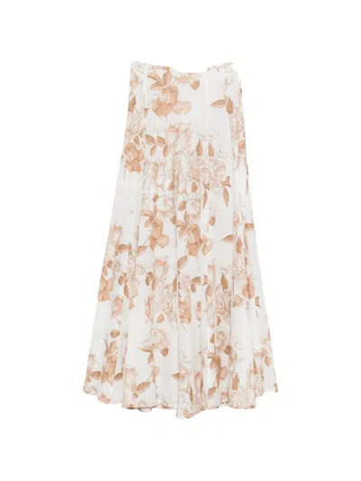 Lavi Couture Debby Floral-print Palazzo Pants In White