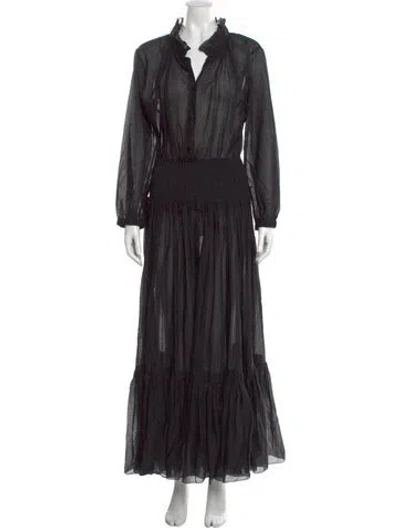 Pre-owned Lavi Couture V-neck Long Dress In Black
