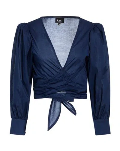 Lavi Couture Woman Top Navy Size Xs Cotton In Blue