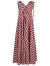 Lavi Cotton Blend Long Dress In Red