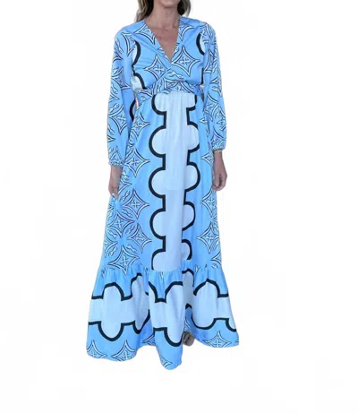 Lavi Eva Maxi Dress In Ivory, Black, Baby Blue