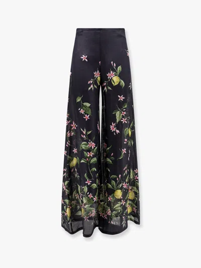 Lavi Frangipane Rayon  Trouser With Multicolor Print