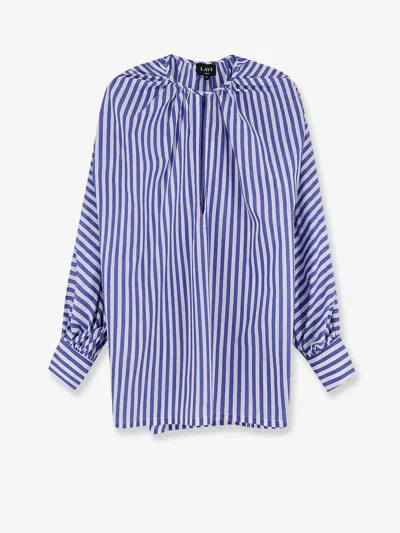 Lavi Nenné Cotton Blend Shirt In Blue