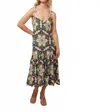 Lavi Penelope Midi Dress In Blue/green/blush In Green