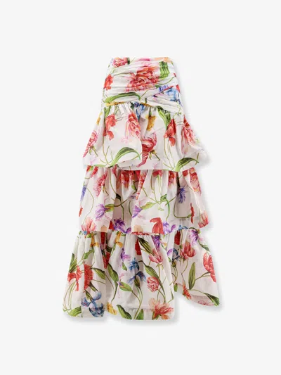 Lavi Picciré Flounced Long Skirt In Multi