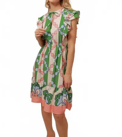 Lavi Pierina Mini Dress In Multi In Green