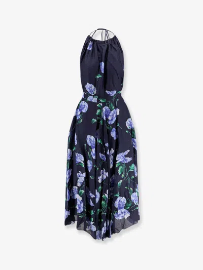 Lavi Plumeria Ramie Dress In Blue