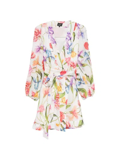 Lavi Printed Short Dress In Blue