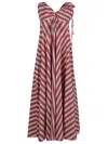 Lavi Cotton Blend Long Dress In Red