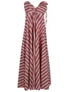 Lavi Cotton Blend Long Dress In Red