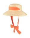 Lavi Woman Hat Orange Size Onesize Straw In Orange