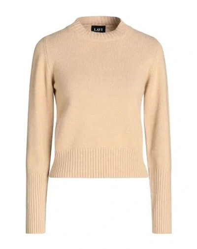Lavi Woman Sweater Sand Size S Virgin Wool, Cashmere, Silk In Beige