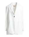 Laviepure Maison Woman Blazer White Size 4 Viscose, Linen In White