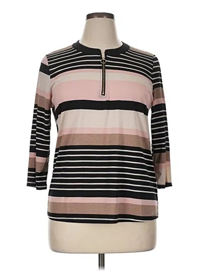 Pre-owned Lavish 3/4 Sleeve Top Black Mock Neckline Tops