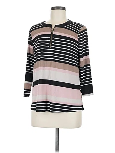Pre-owned Lavish 3/4 Sleeve Top Pink Keyhole Neckline Tops