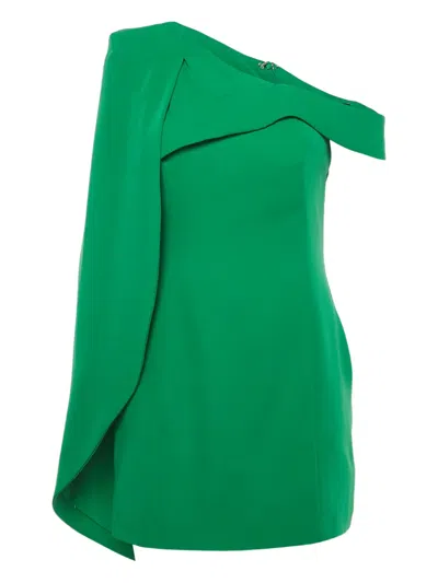 Pre-owned Lavish Alice Asymmetric-neckline Mini Dress In Green