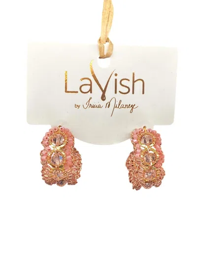 Lavish By Tricia Milaneze Olympia Hoops In Pink Mix In Multi