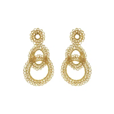 Lavish By Tricia Milaneze Women's All Gold Artemis Handmade Crochet Earrings