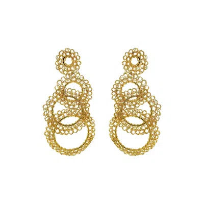 Lavish By Tricia Milaneze Women's All Gold Artemis Trio Handmade Crochet Earrings
