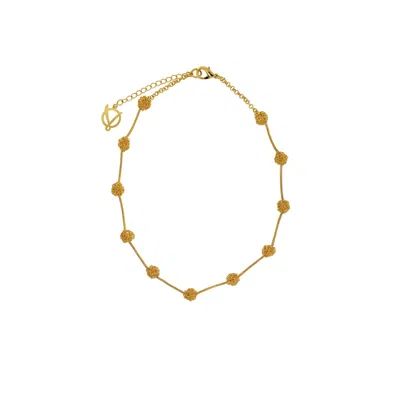 Lavish By Tricia Milaneze Women's All Gold Dome Mini Handmade Necklace
