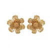 Lavish By Tricia Milaneze Women's All Gold Flora Crochet Post Handmade Earrings