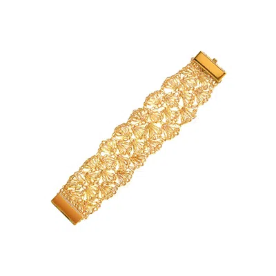 Lavish By Tricia Milaneze Women's All Gold Shells Handmade Bracelet